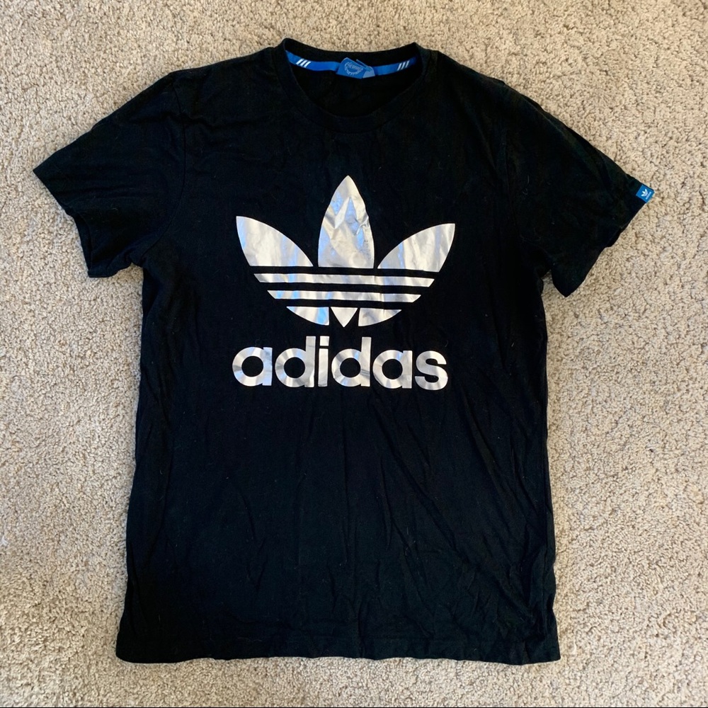 Adidas silver foil tee